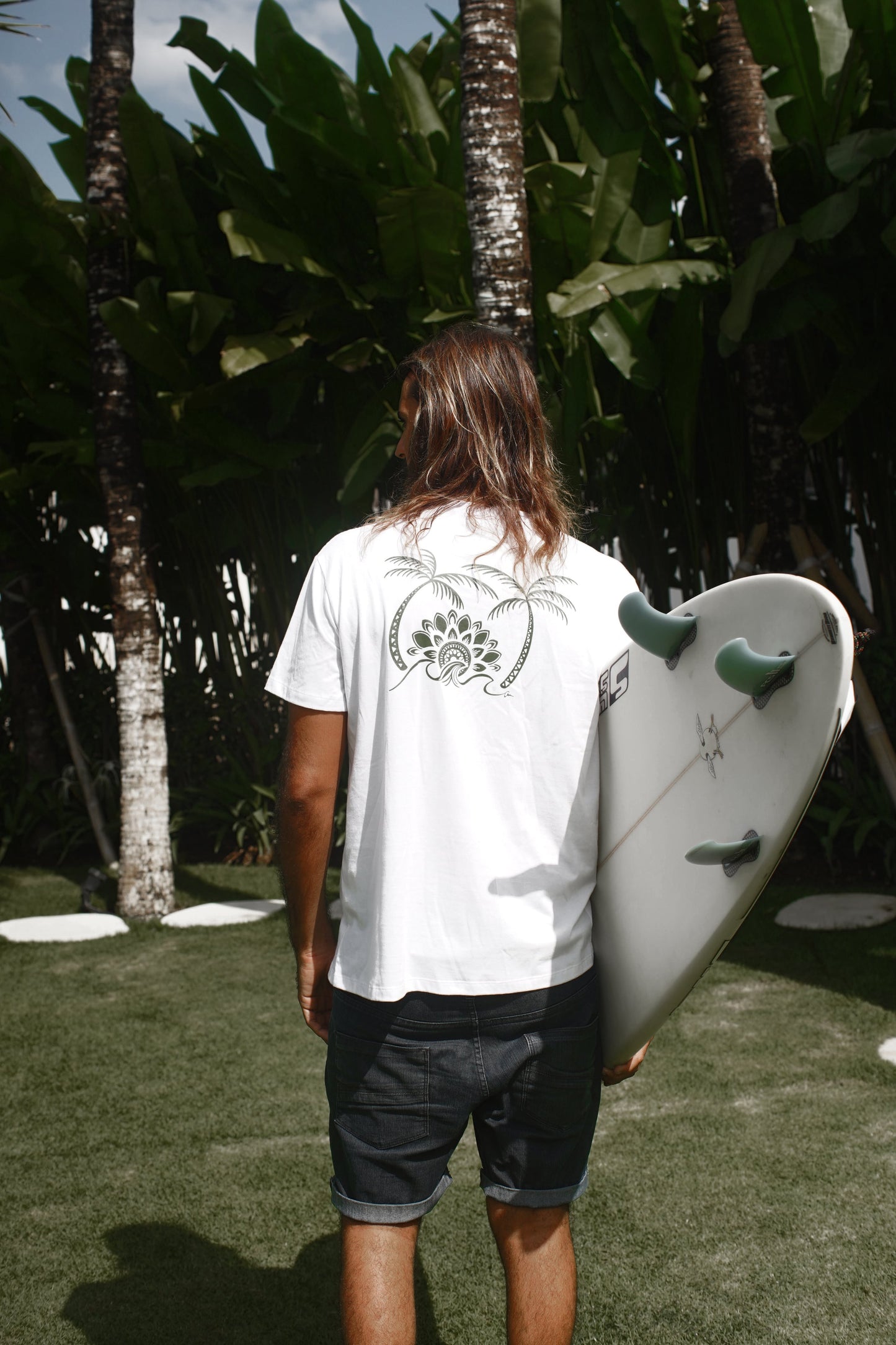 T-Shirt Palm Tree Wave - White