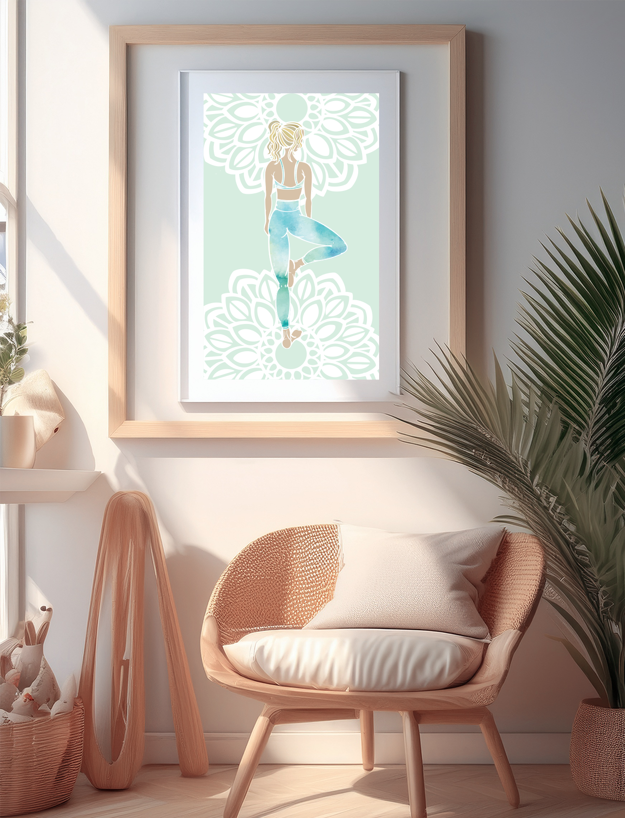 Yoga Art Print "Tree Pose – Vrksāsana – Hand-Drawn Art Illustration Print